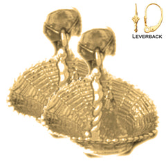 15 mm große 3D-Katzenohrringe aus Sterlingsilber (weiß- oder gelbvergoldet)