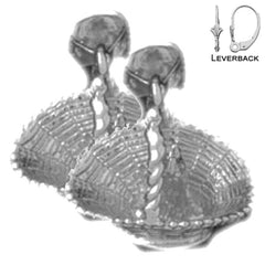 15 mm große 3D-Katzenohrringe aus Sterlingsilber (weiß- oder gelbvergoldet)