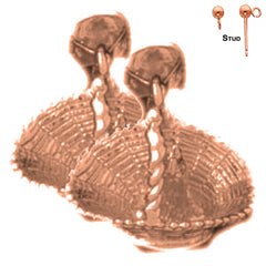 14K or 18K Gold 3D Cat Earrings