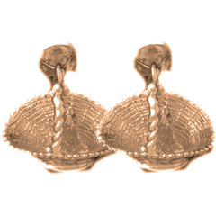 14K or 18K Gold 15mm 3D Cat Earrings