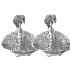 Sterling Silver 15mm 3D Cat Earrings