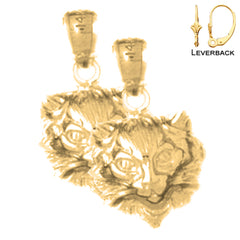 14K or 18K Gold Cat Earrings