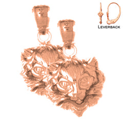 14K or 18K Gold Cat Earrings