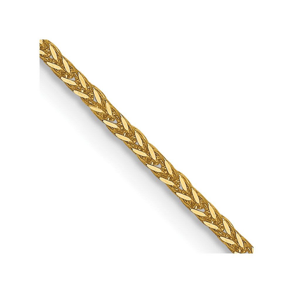 14K Yellow Gold 1mm Diamond-cut Quadra Wheat Chain