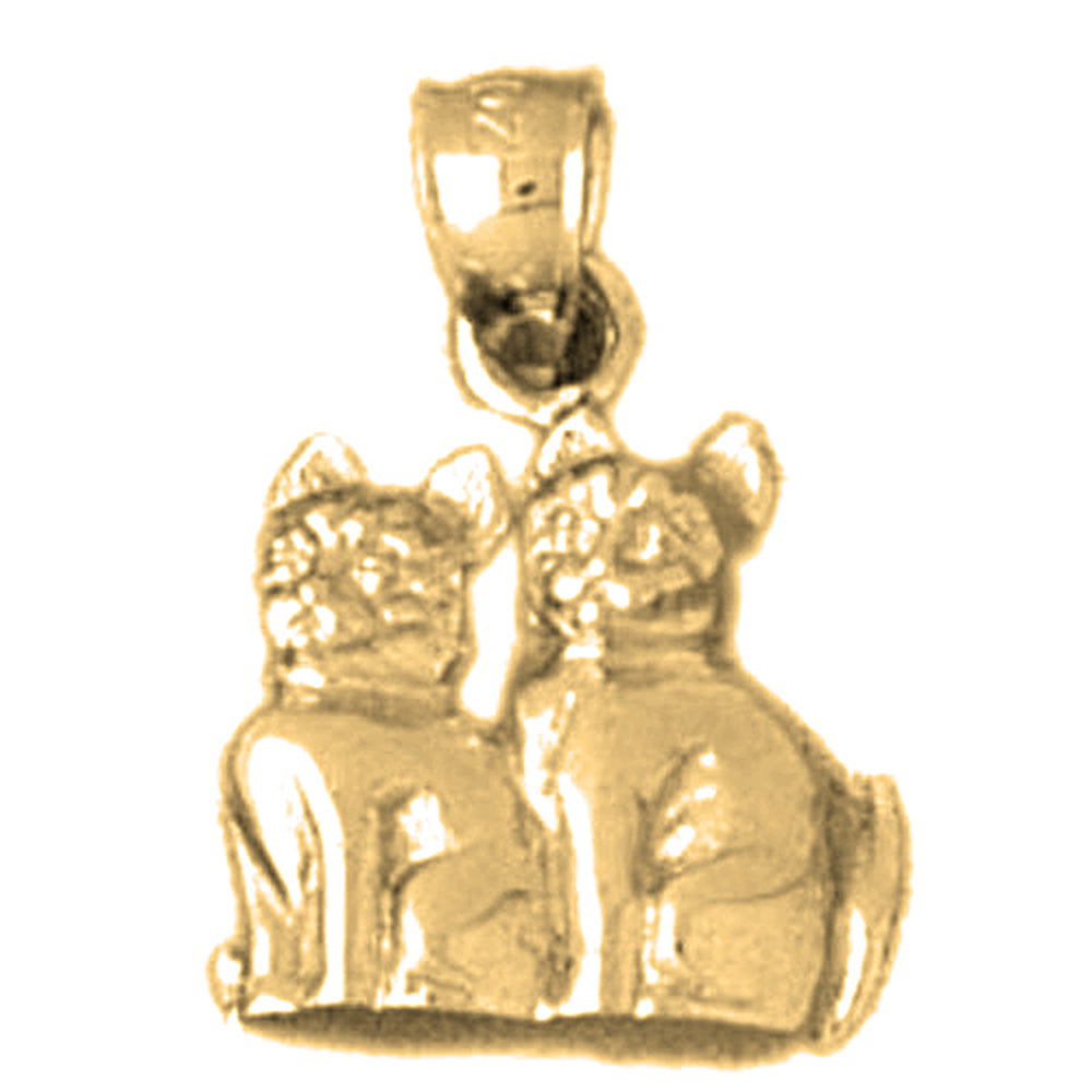 10K, 14K or 18K Gold Cat Pendant