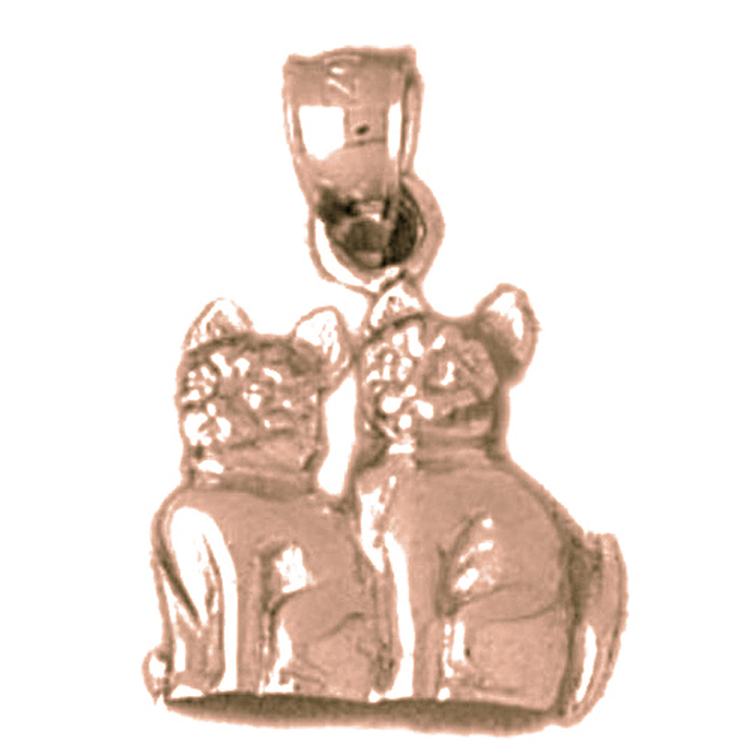 10K, 14K or 18K Gold Cat Pendant