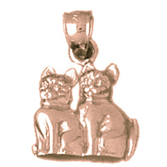 10K, 14K or 18K Gold Cat Pendant