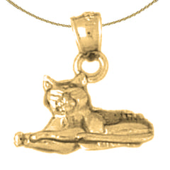 10K, 14K or 18K Gold Cat Pendant