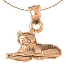 10K, 14K or 18K Gold Cat Pendant