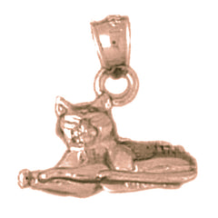 10K, 14K or 18K Gold Cat Pendant