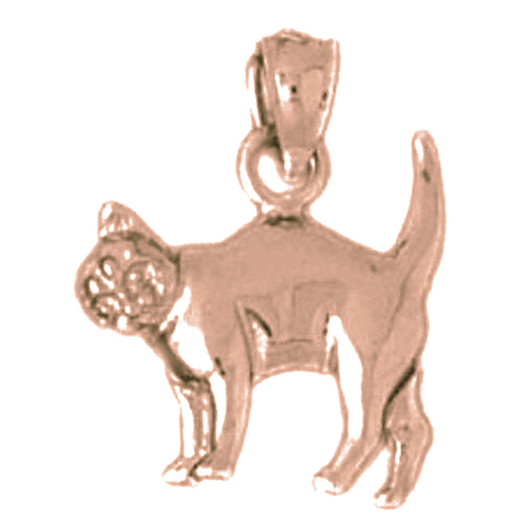 10K, 14K or 18K Gold Cat Pendant
