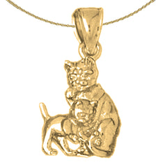 10K, 14K or 18K Gold Cat Pendant