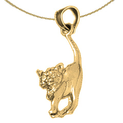 10K, 14K or 18K Gold Cat Pendant