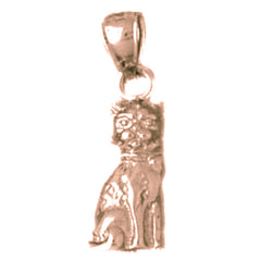 10K, 14K or 18K Gold Cat Pendant
