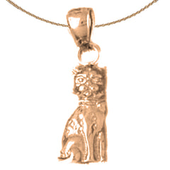 10K, 14K or 18K Gold Cat Pendant