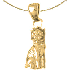 10K, 14K or 18K Gold Cat Pendant