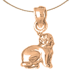 10K, 14K or 18K Gold Cat Pendant