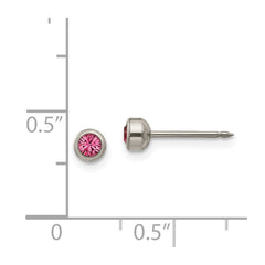 Inverness Titanium 4mm Rose Crystal Bezel Earrings