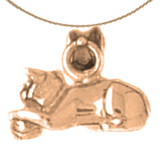 10K, 14K or 18K Gold Cat Pendant