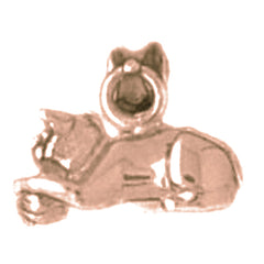 10K, 14K or 18K Gold Cat Pendant