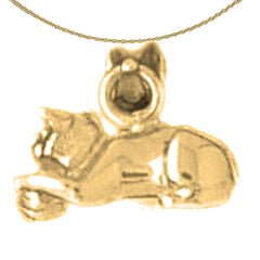 10K, 14K or 18K Gold Cat Pendant