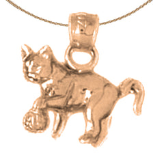 10K, 14K or 18K Gold Cat Pendant