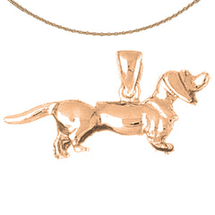 10K, 14K or 18K Gold Dachshund Dog Pendant
