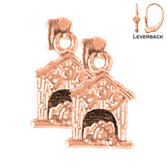 14K or 18K Gold Dog House Earrings