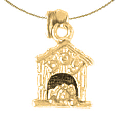 10K, 14K or 18K Gold Dog House Pendant