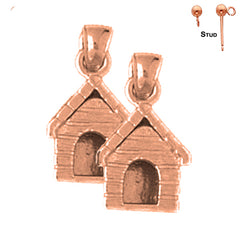 14K or 18K Gold Dog House Earrings