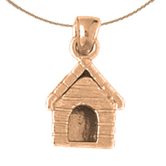 Colgante de casa para perros de oro de 10K, 14K o 18K