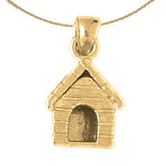 Colgante de casa para perros de oro de 10K, 14K o 18K