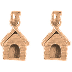 14K or 18K Gold 17mm Dog House Earrings