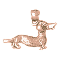 14K or 18K Gold Dachshund Dog Pendant