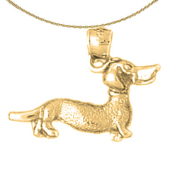 Colgante de perro salchicha de oro de 14 quilates o 18 quilates