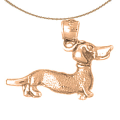 Colgante de perro salchicha de oro de 14 quilates o 18 quilates