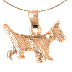 10K, 14K or 18K Gold Terrier Dog Pendant