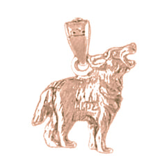 10K, 14K or 18K Gold Husky Dog Pendant