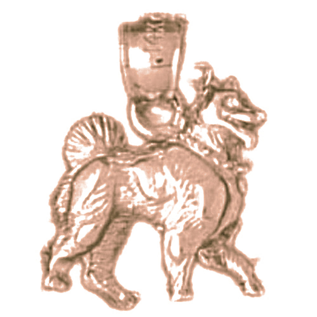 10K, 14K or 18K Gold Akita Dog Pendant