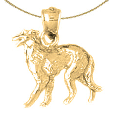 10K, 14K or 18K Gold Hound Dog Pendant