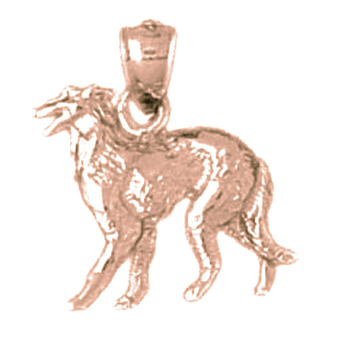 10K, 14K or 18K Gold Hound Dog Pendant