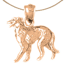 10K, 14K or 18K Gold Hound Dog Pendant