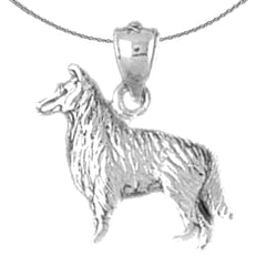 10K, 14K or 18K Gold Collie Dog Pendant
