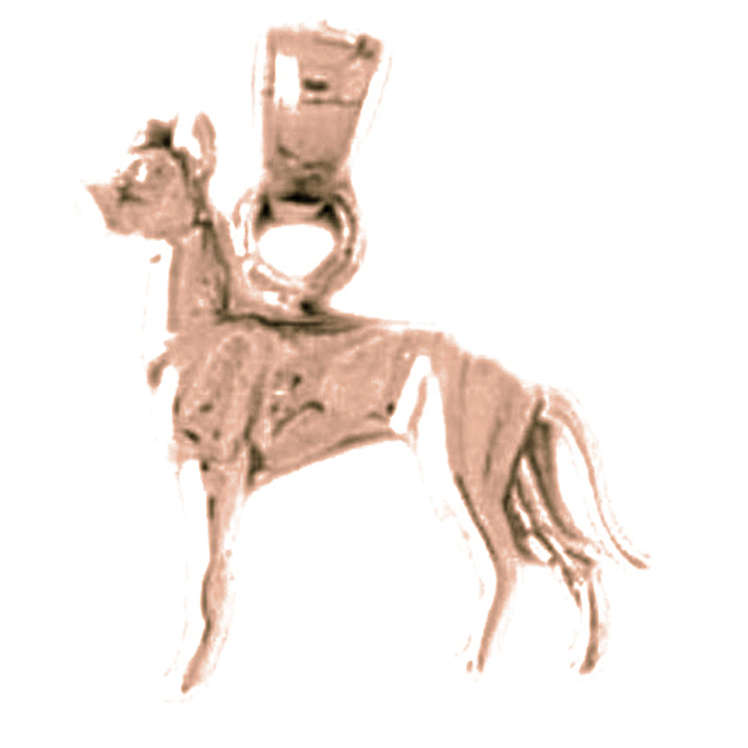 10K, 14K or 18K Gold Hound Dog Pendant