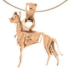 Colgante de perro sabueso de oro de 10K, 14K o 18K