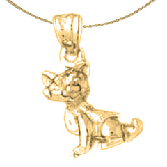 Colgante de Perro de Oro de 10K, 14K o 18K