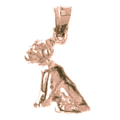 10K, 14K or 18K Gold Dog Pendant