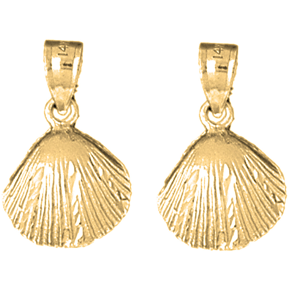 14K or 18K Gold 21mm Shell Earrings