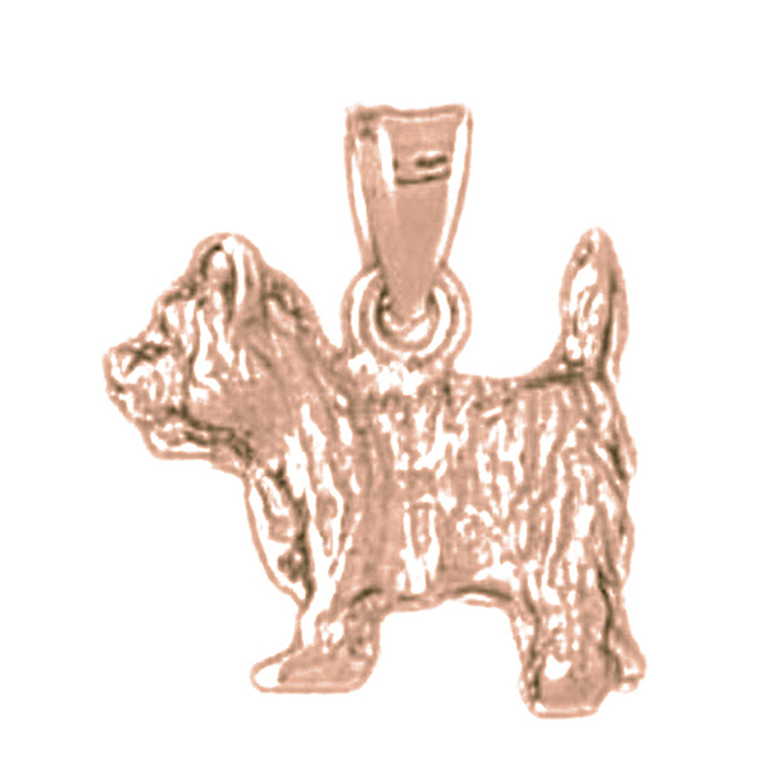 10K, 14K or 18K Gold Dog Pendant