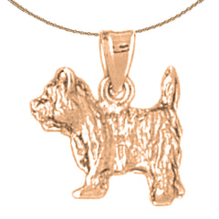 10K, 14K or 18K Gold Dog Pendant